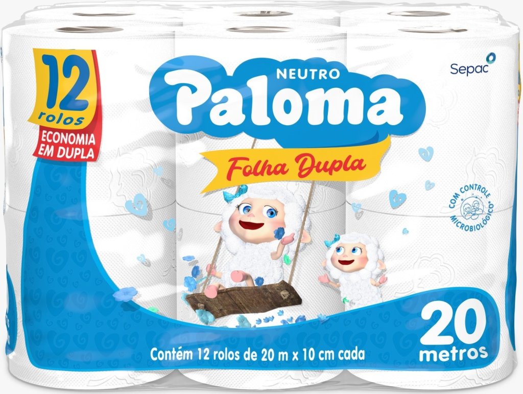 PAPEL H PALOMA F. DUPLA C/12 20M NEUTRO