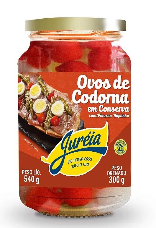 OVO CODORNA C/PIMENTA BIQUINHO 300GR JUREIA