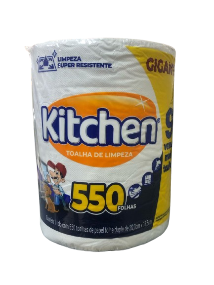 TOALHA PAPEL KITCHEN 550 FOLHAS 