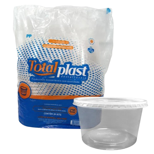 KIT POTE E TAMPA TOTALPLAST 500ML REDONDO
