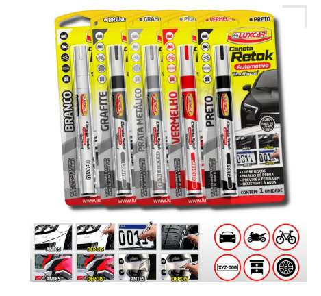 Caneta Tira Riscos Pintura Automotiva Carro Moto Reparadora Lux Car (UNIDADE)