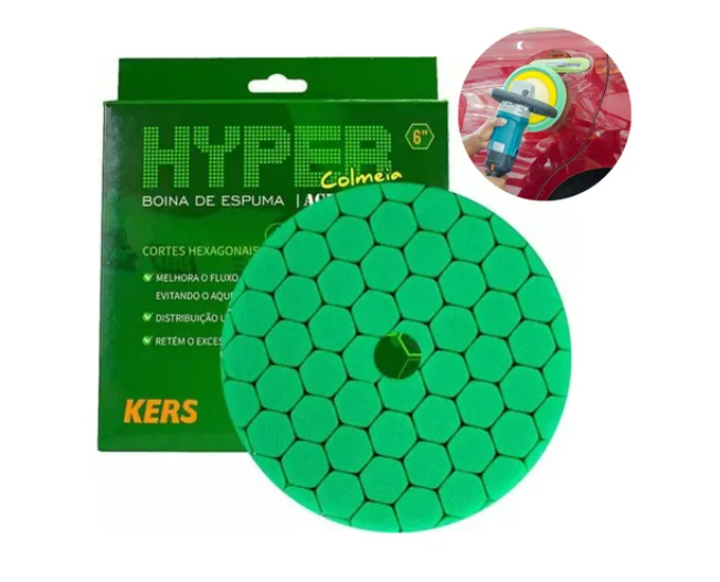 Boina De Espuma Agressiva Verde Hyper 6 Kers - Corte