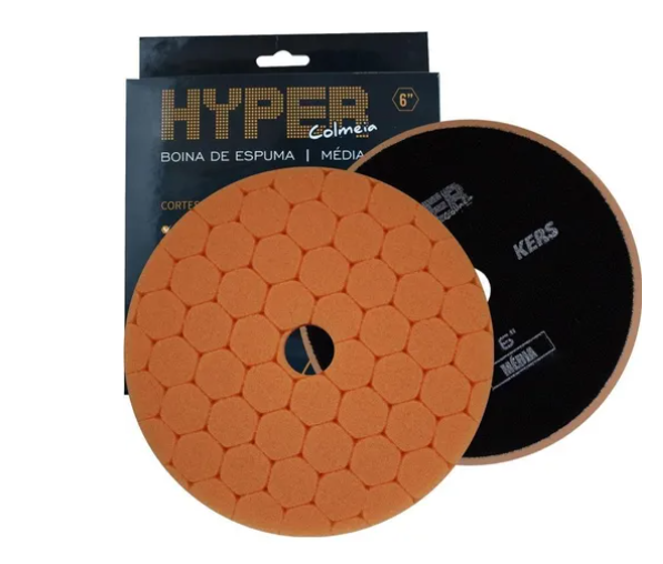 Boina De Espuma Laranja Média Refino Hyper 6 Polegadas Kers