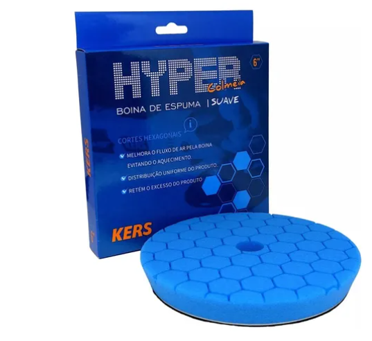 Boina De Espuma 6 Azul Lustro Refino Suave Hyper Kers