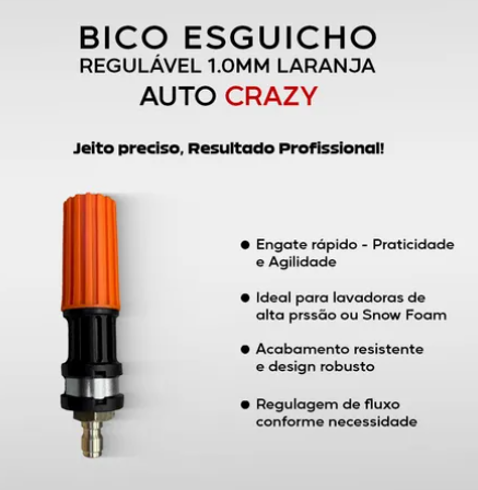 Esguicho Regulável 1,0 Laranja Auto Crazy