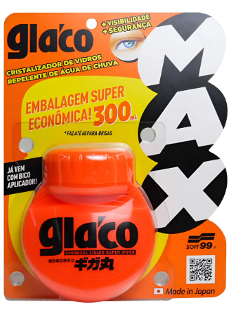 Glaco Max 300 Ml Soft99 Repelente De Água De Chuva