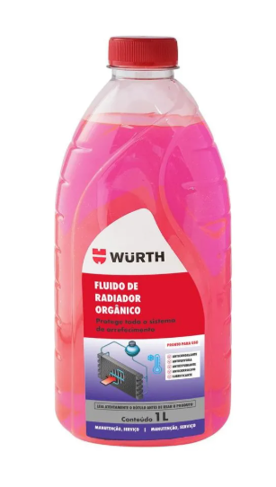 Fluido para Radiador Orgânico Rosa 1L Pronto para Uso Wurth