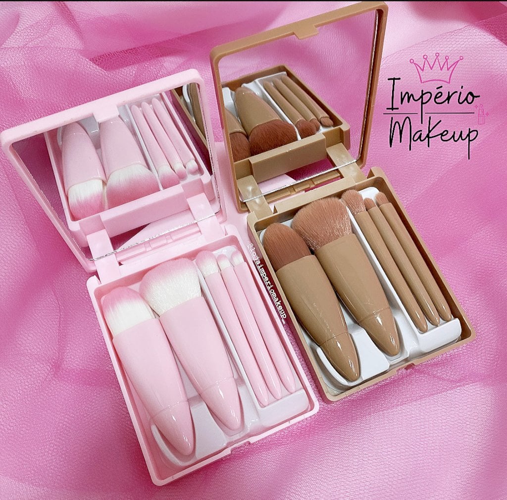 Kit de Pincéis C/ espelho 💗✨