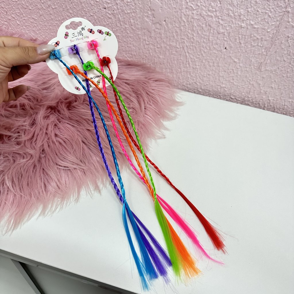 Presilhas com trancinhas coloridas - Sun Hung Wig 
