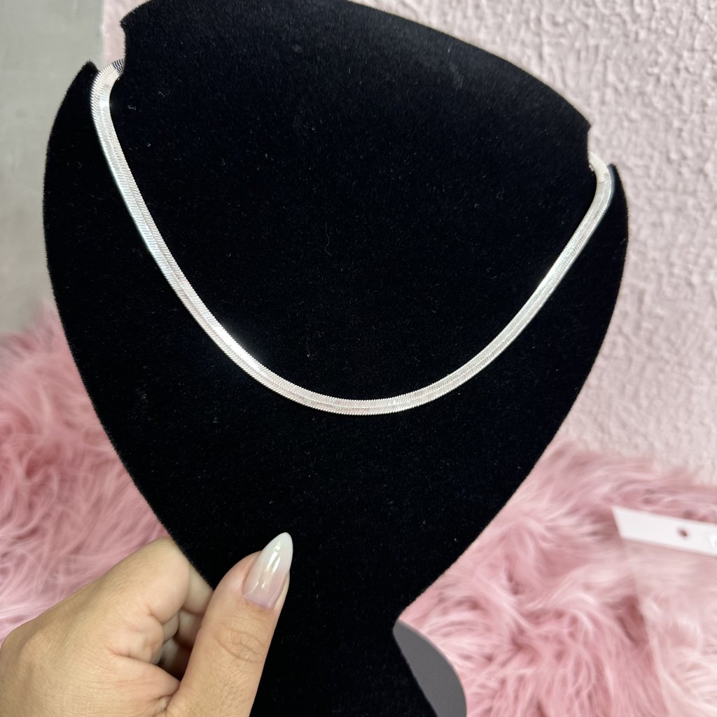 Colar Cobra prata folheado (cumprido) 