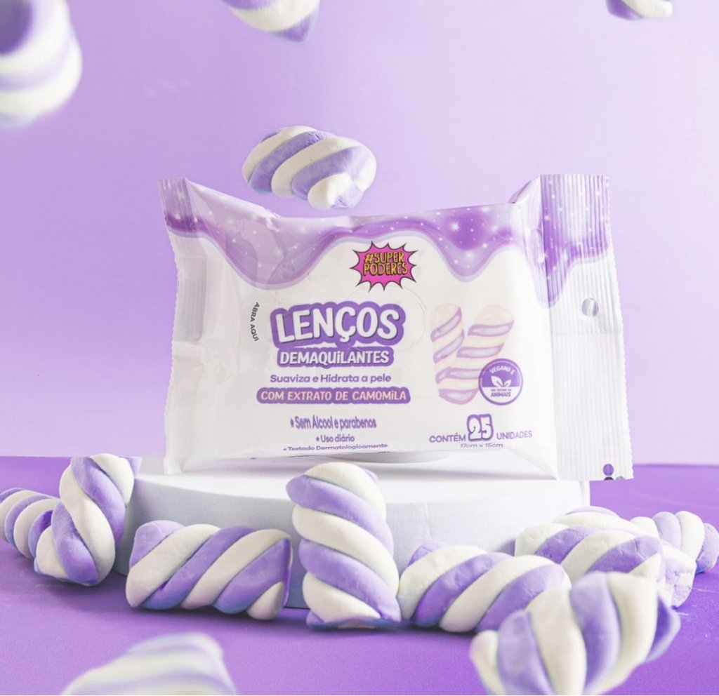 Lenço demaquilante com extrato de camomila - Super Poderes DEM0030