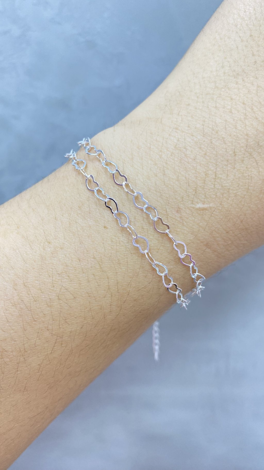 Pulseira duo prata folheada fio coração 💕 