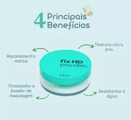 (PREMIUM)Pó translúcido fix HD powder - Vizzela  - PC0027