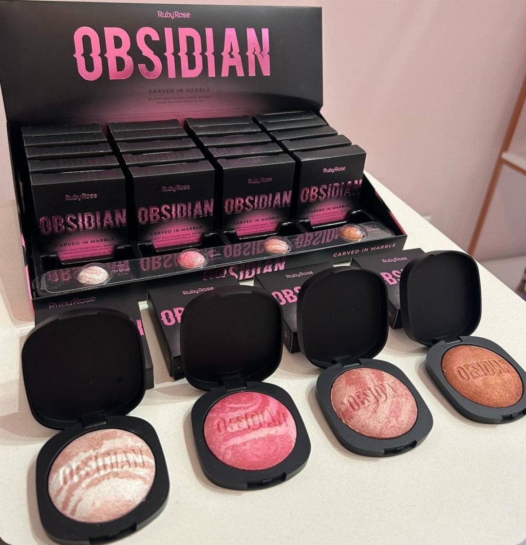 Blush Marmorizado Carved In Marble Linha Obsidian - Ruby Rose - BLU0014