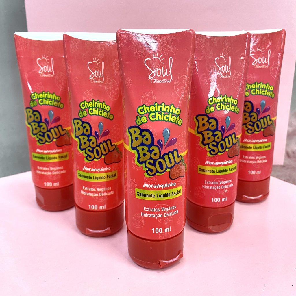 Sabonete líquido facial Babalou morango 🍓 - Soul cosméticos - SAB0010