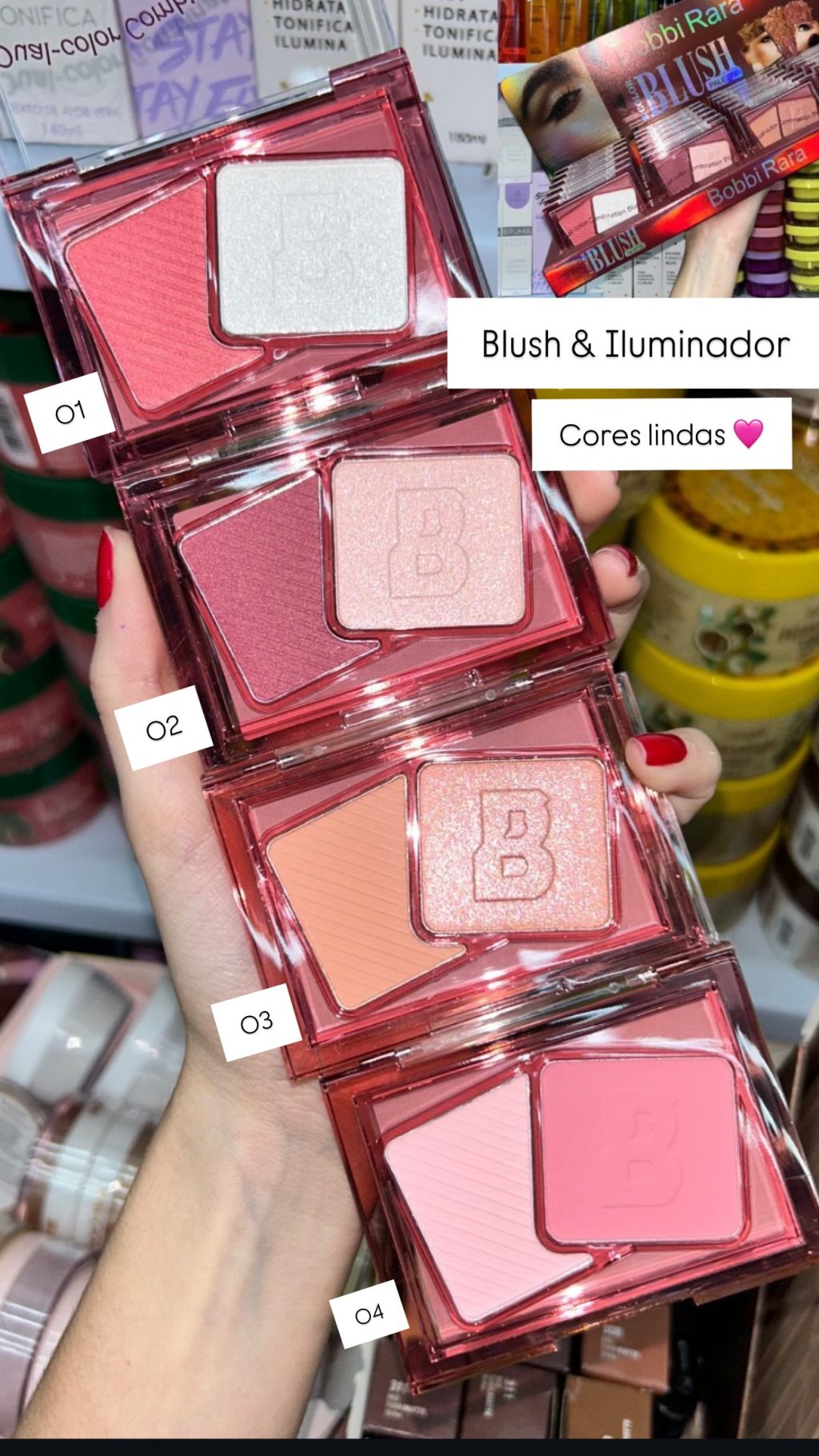 Blush e Iluminador - Bobi Rara  - BLU0006