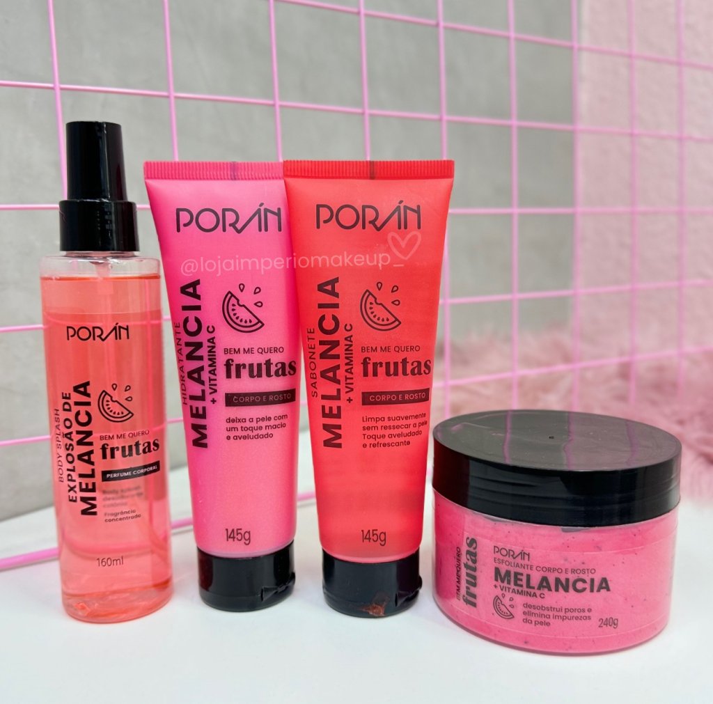 Kit completo de Corpo e Rosto  Melancia 🍉 - Porán Cosméticos - SKIN0001