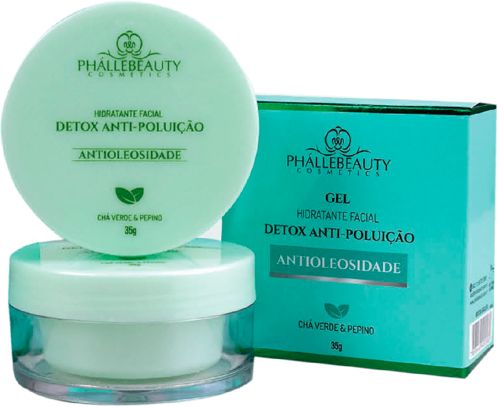 Gel Creme Hidratante Facial Detox Anti-Poluição - Phallebeauty HID0015