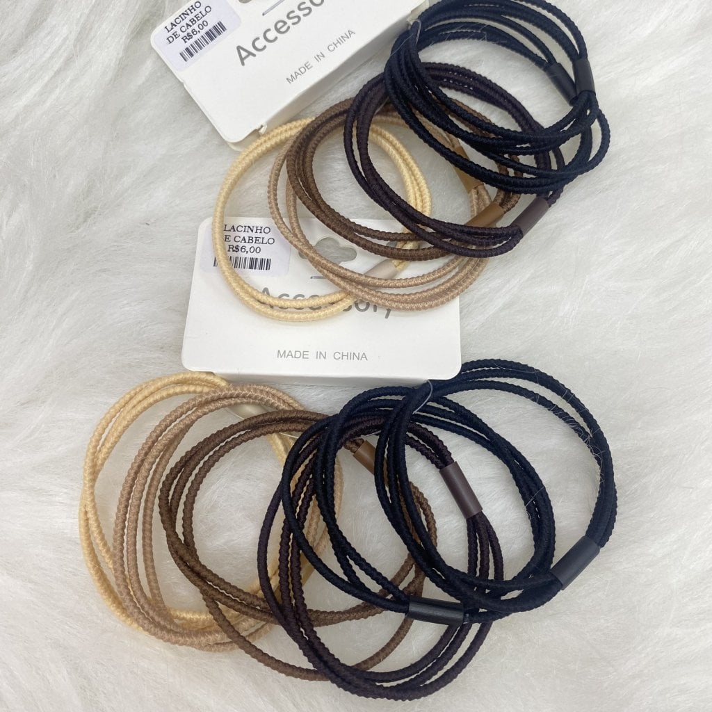 Kit c/ 6 elástico fino tons nudes 🤎