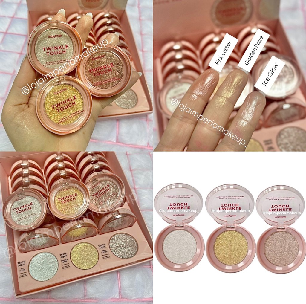 Iluminador e Sombra TWINKLE TOUCH - Ruby Rose Lançamento ILU0036