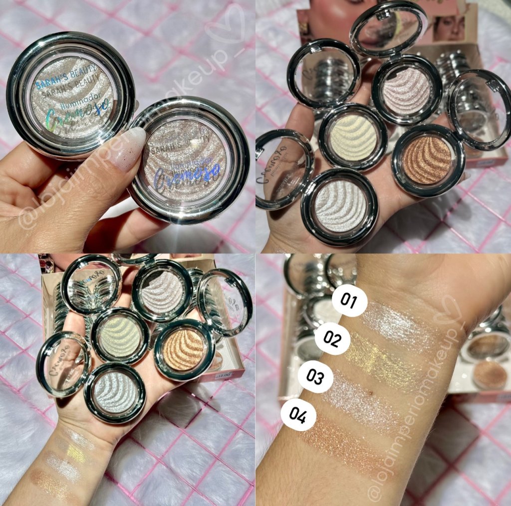 Iluminador e Sombra Cremosa Mega pigmentada - Sarahs Beauty  ILU0033