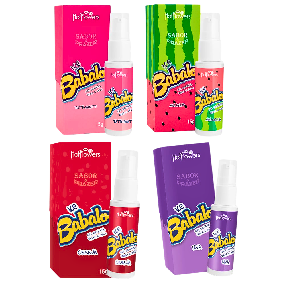 (PREMIUM) Gel Lubrificante Oral Ice Babaloo Vibrador Líquido - Hot Flowers - SX0017
