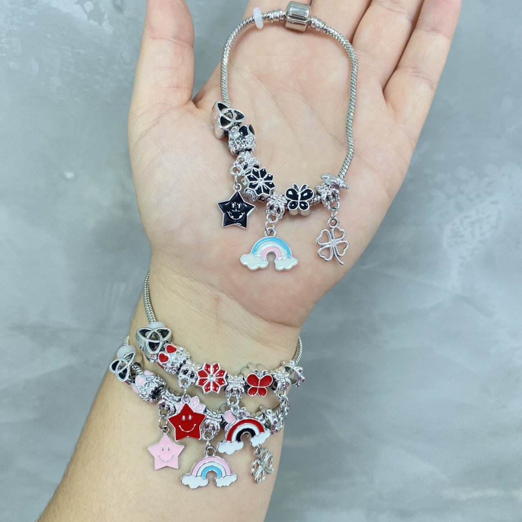Pulseira Pandora prata folheada arco íris nuvem ✨