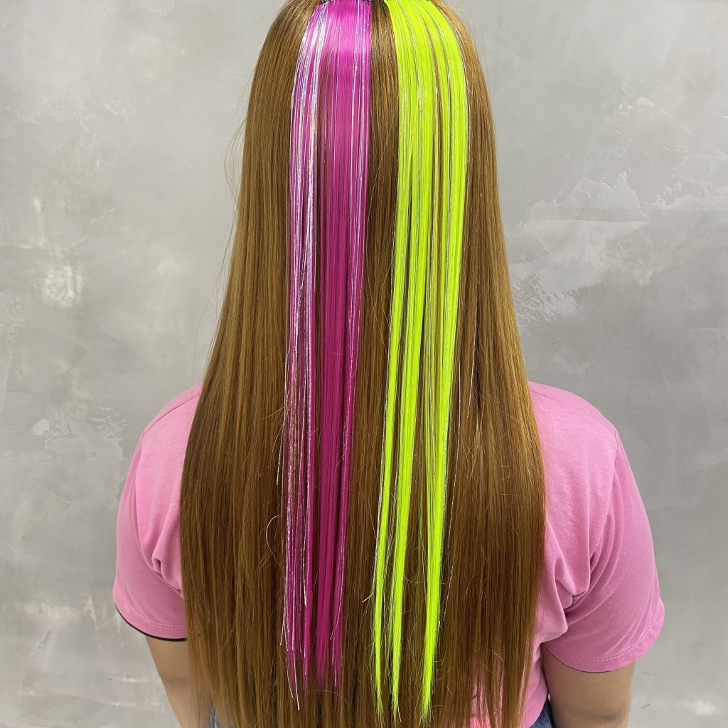 Mecha para cabelo colorido c/ fio de brilho ✨🎊