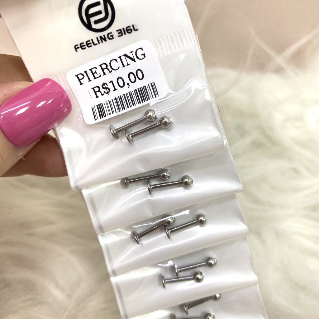 Par de piercing para trágus em aço inox ✨