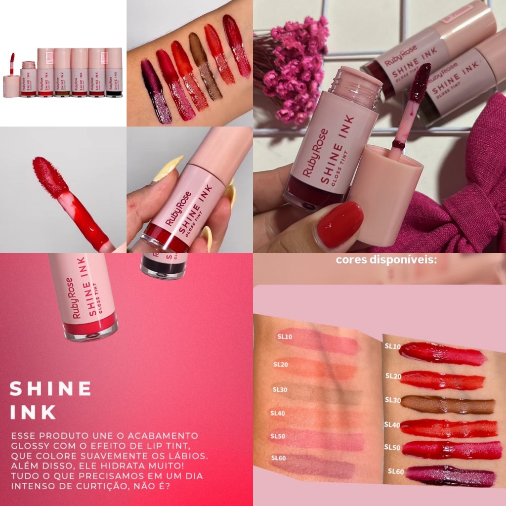 Gloss Tint Shine Ink - Linha Rosa - Ruby Rose Lançamento ✨🩷 LIP0031