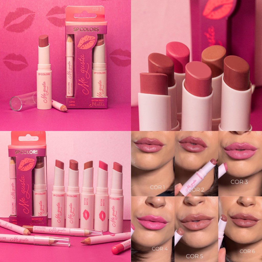 Kit Labial Batom & Lápis Linha Me Gusta - Sp Colors BAT0090