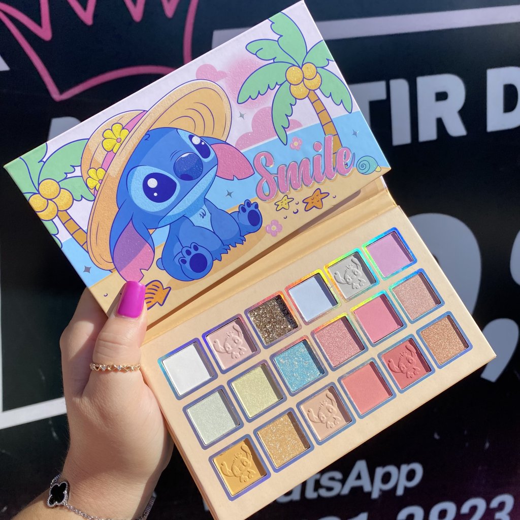 (PREMIUM) Paleta de sombra 18 cores Stitch smile ✨SOM0189
