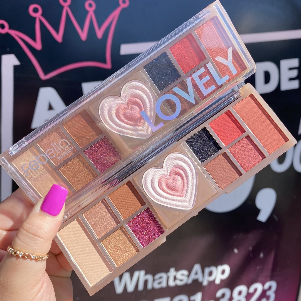 Paleta de sombra e iluminador Lovely - Febella SOM0194 
