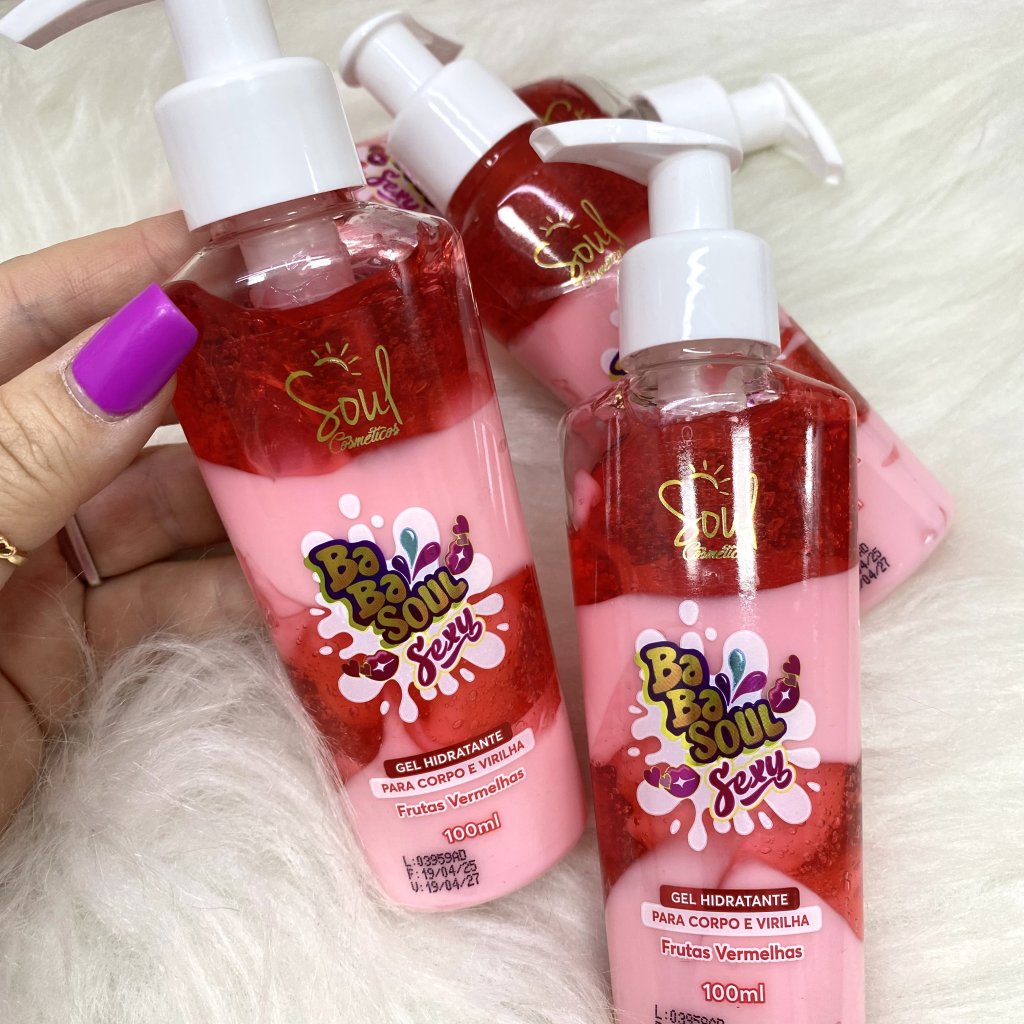 Gel Hidratante Corpo E Virilha Frutas Vermelhas 100ml - Soul Cosméticos HID0067