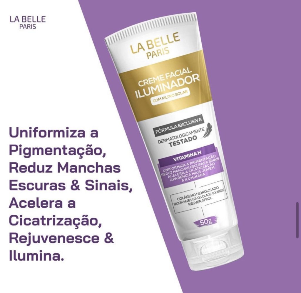 Creme hidratante facial Iluminador - La Belle Paris HID0077