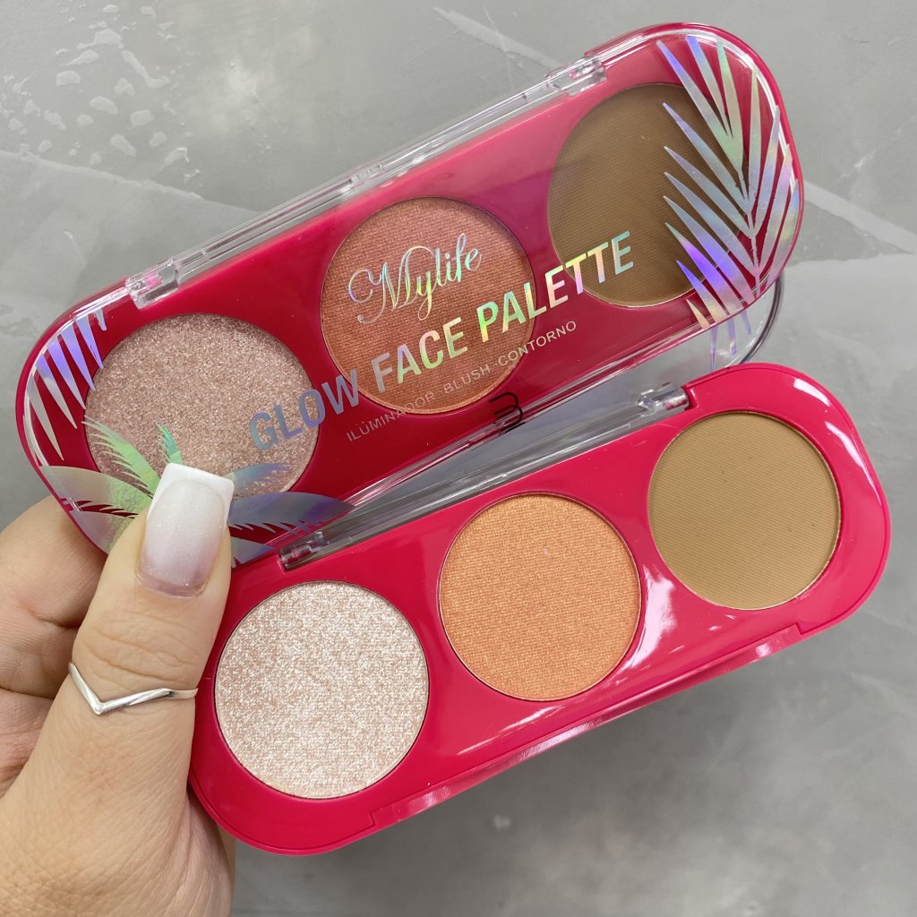Paleta Glow face 3 em 1 (01) - Mylife BLU0068