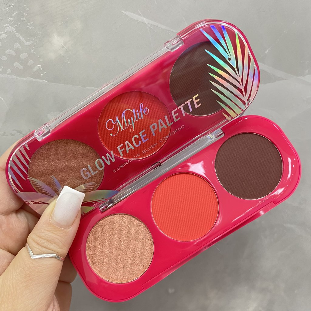 Paleta Glow face 3 em 1 (03) - Mylife BLU0068