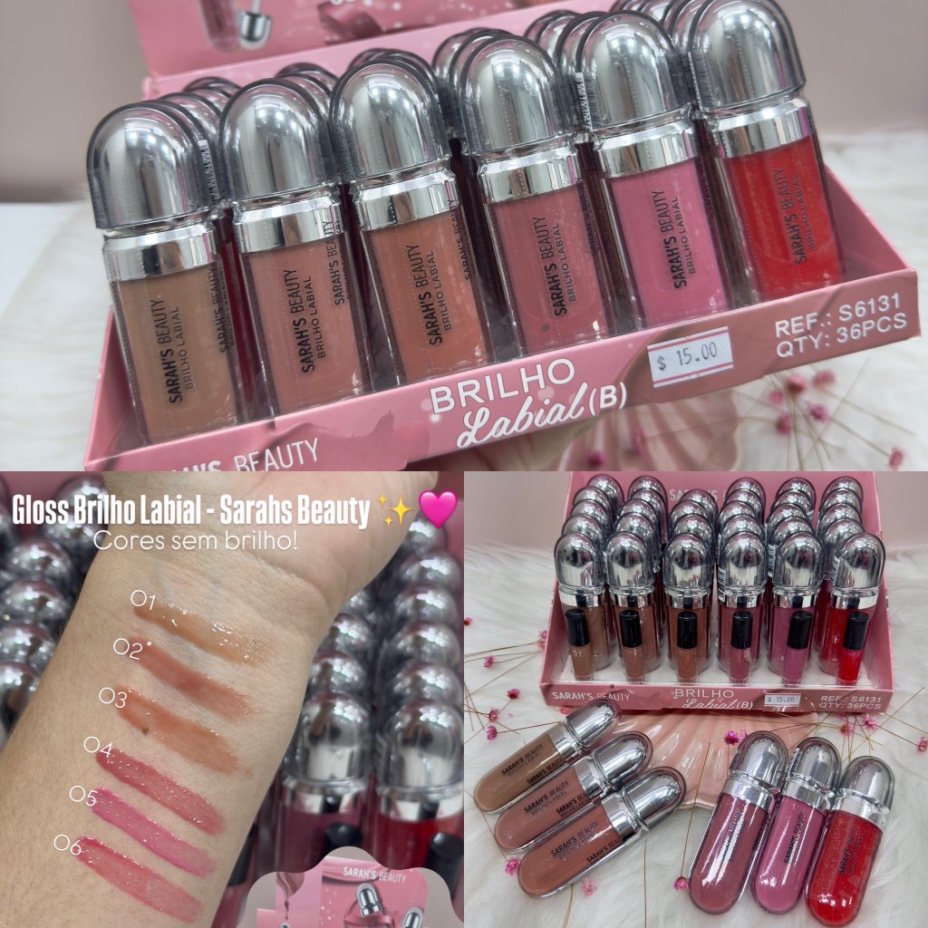 Gloss Brilho Labial - Sarah’s Beauty DUPÊ KIKO MILANO (CORES SEM BRILHO) GLOS0199 (REF: S6131B)