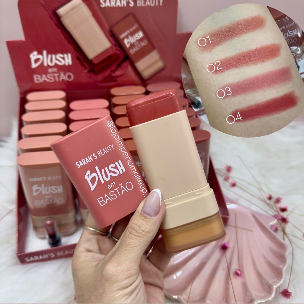 Blush em bastão com esponja - Sarah’s Beauty BLU0077