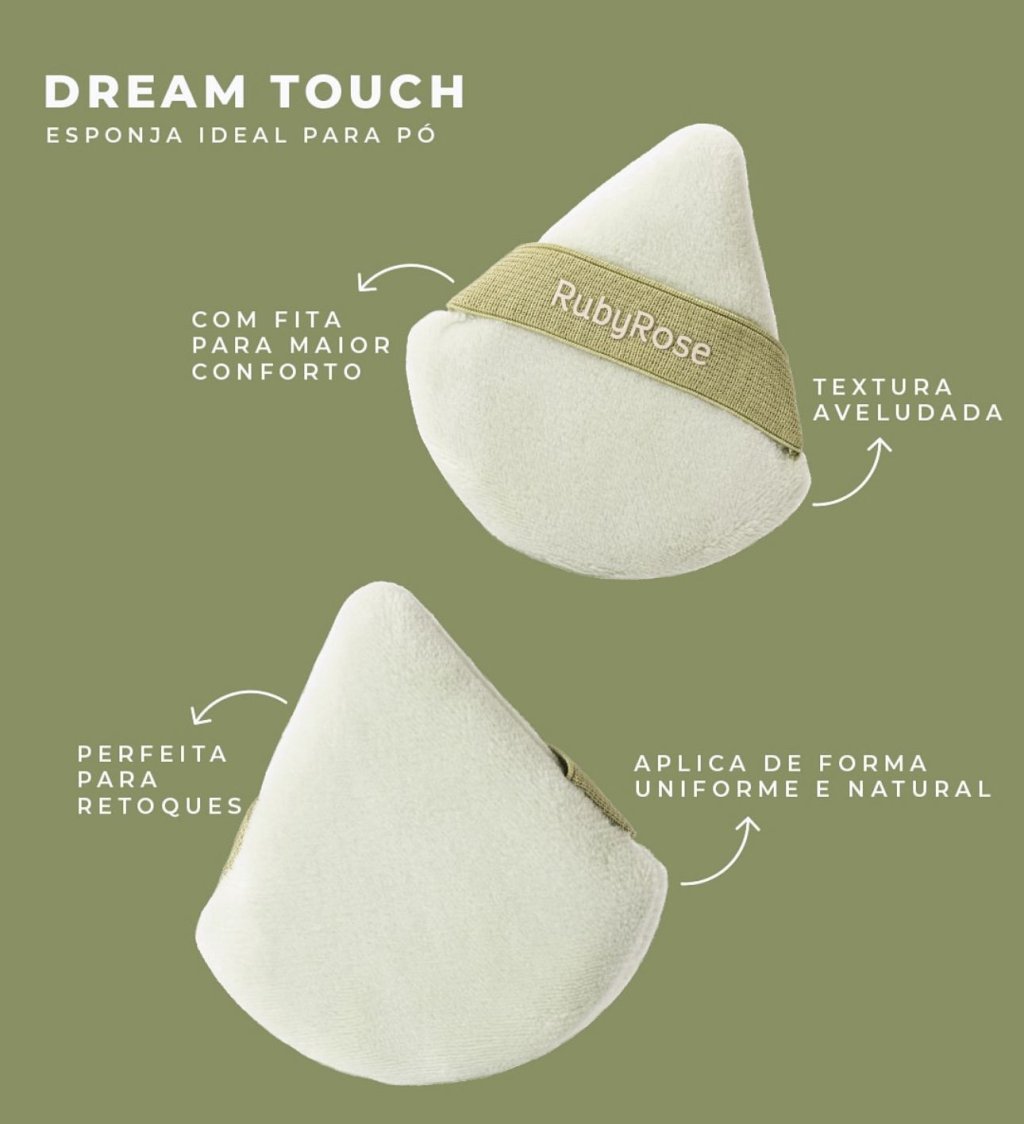 Esponja para pó Silk Skin Dream Touch - Ruby Rose ESP0076