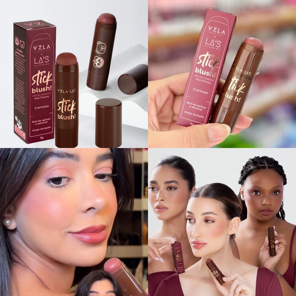 (PREMIUM) Blush Stick Cremoso Red Mocha - Vizzela + La’s  BLU0082