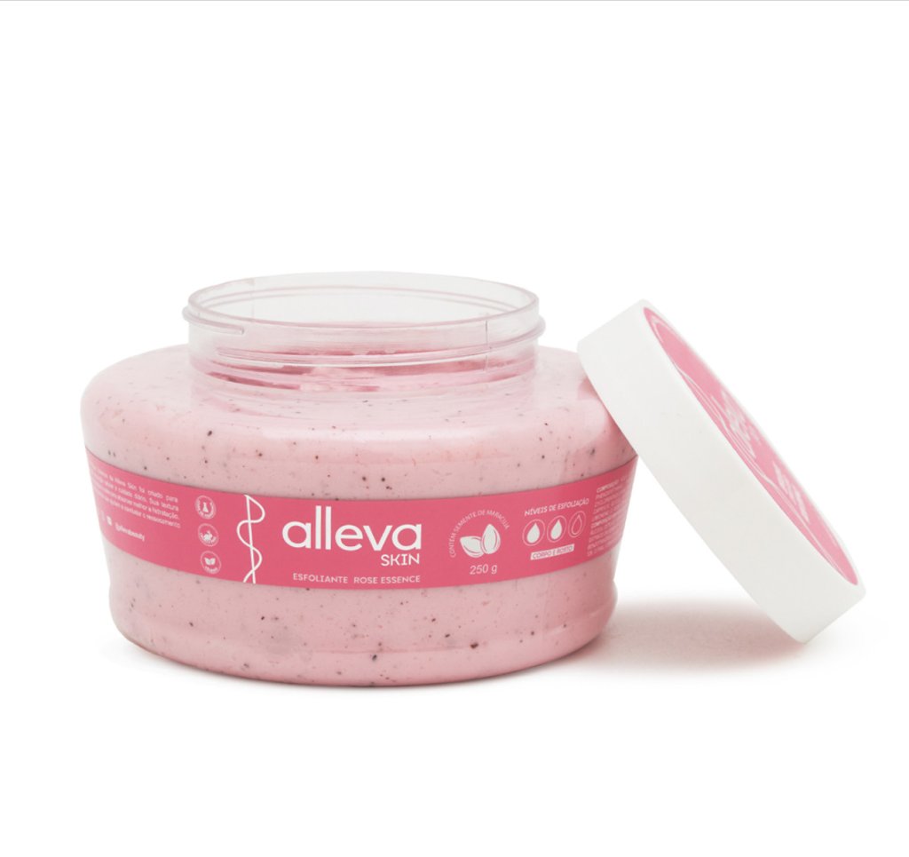 (PREMIUM) Esfoliante Corpo e Rosto Rose Essence - Alleva 250g ESF0053