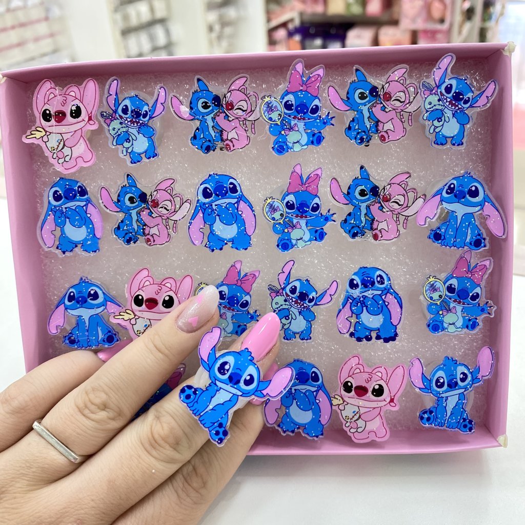 Anel infantil Stitch com luz ✨