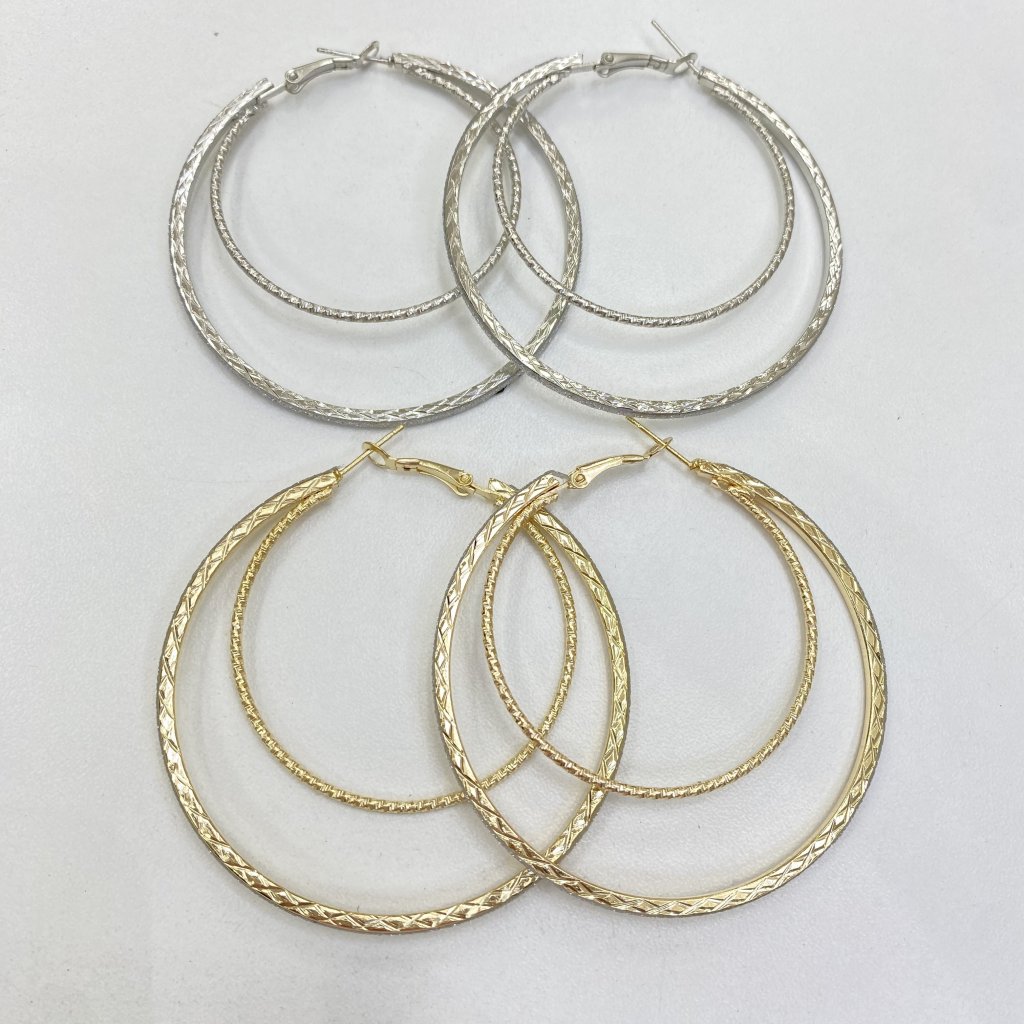 Argola 2 fio decoração e brilho Bijoux fina ✨