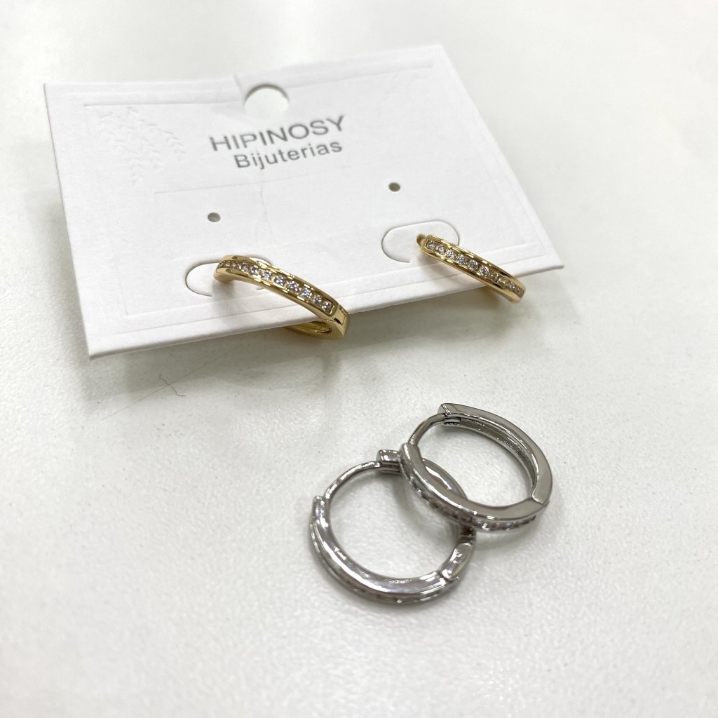 Argola pequena cravejada Bijoux fina (modelo 03) ✨