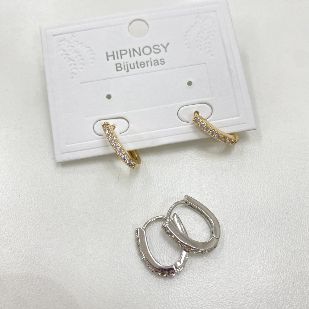 Argola pequena cravejada Bijoux fina (modelo 04) ✨