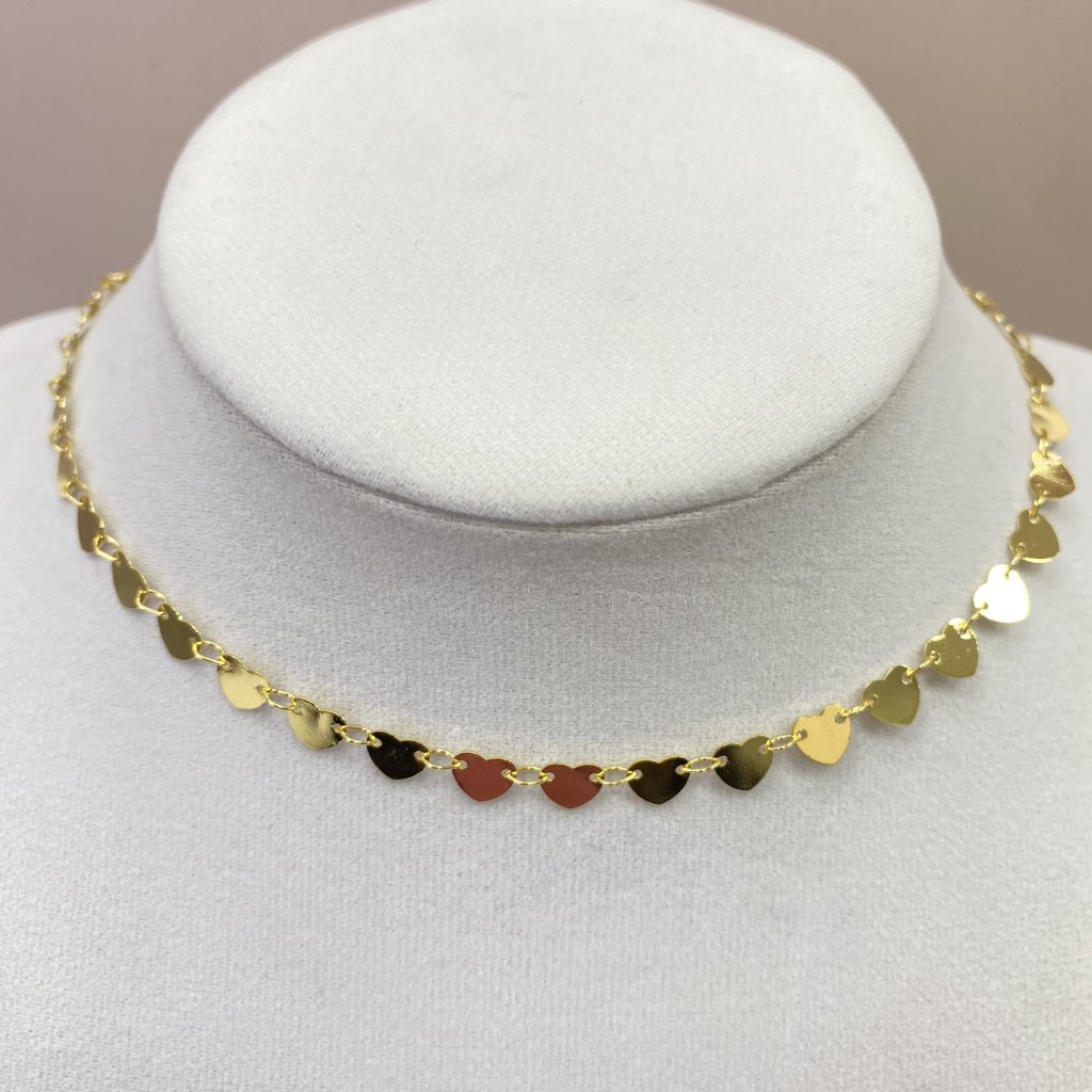 Gargantilha dourado folheado corações ✨