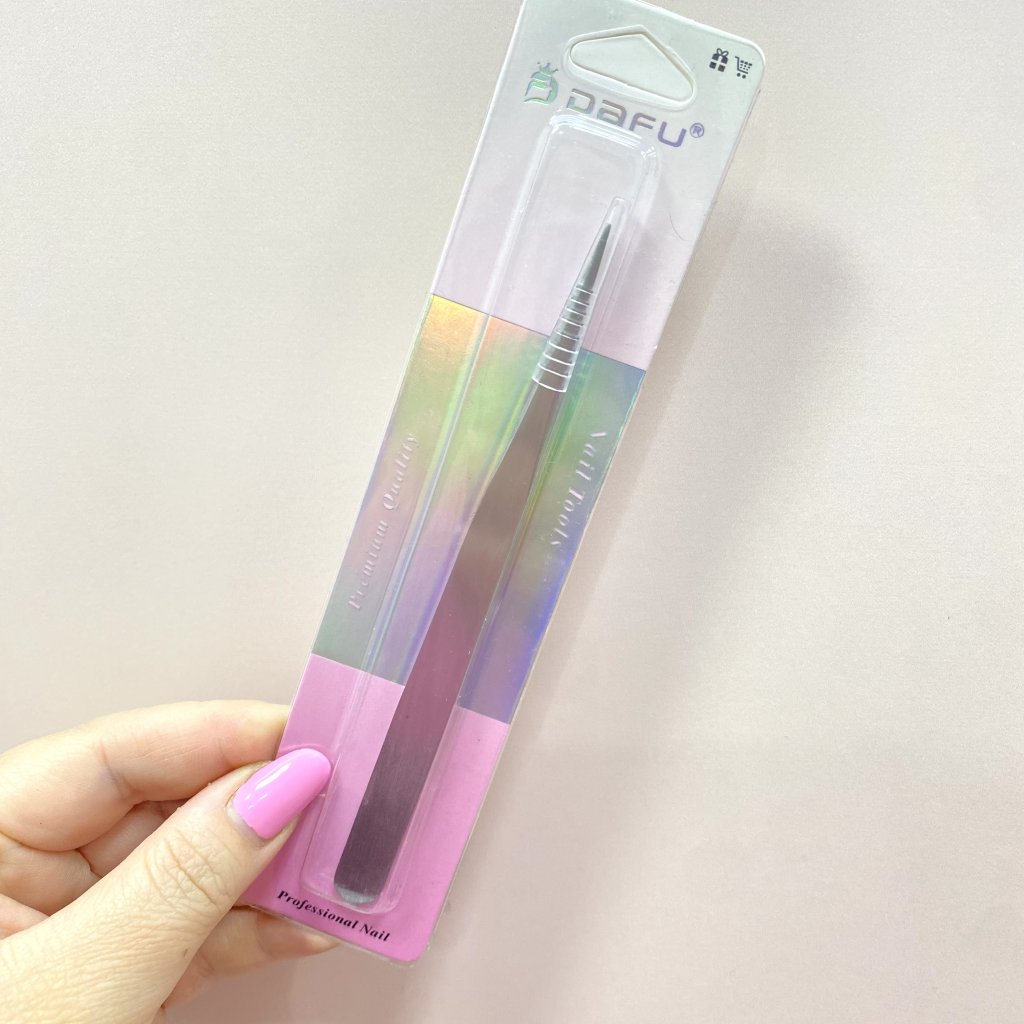 Pinça de ponta fina em aço inox - Dafu 