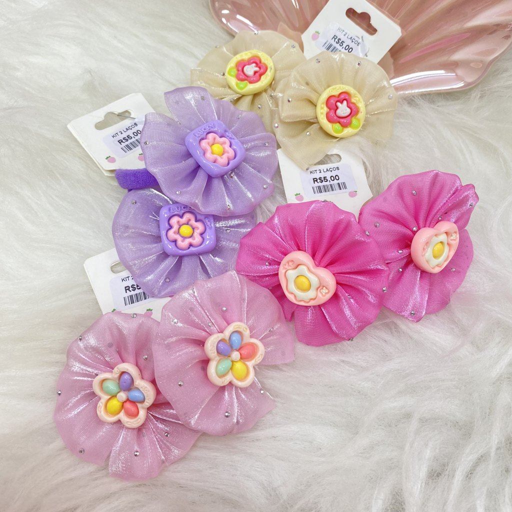 Kit 2 lacinho de cabelo infantil com detalhes ✨