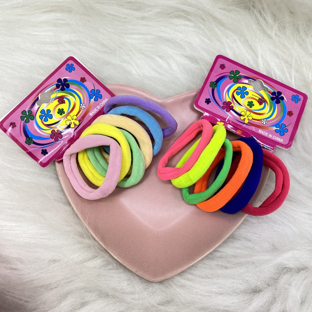 Kit com 6 elástico colorido em tecido ✨